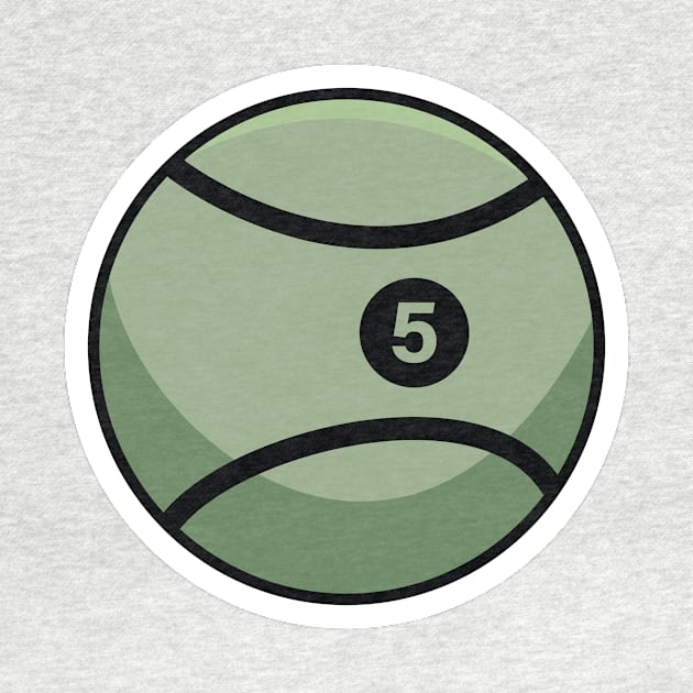 Hurling Sport Ball Sticker vector illustration. Sport object icon concept. Hurling ball with five number tag sticker design icon logo. by AlviStudio